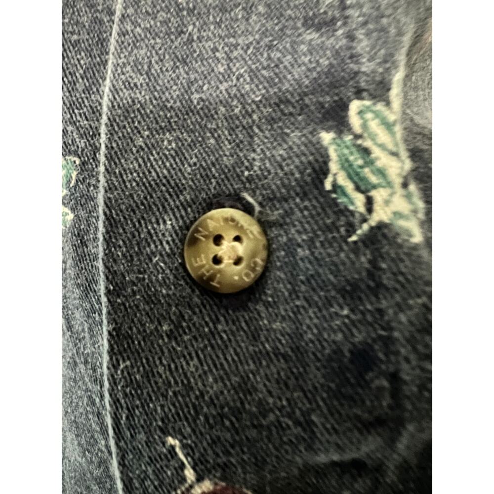 The Nature Company Size XL 90's Leaf Denim Collar Button Up Long Sleeve Shirt - Picture 3 of 5